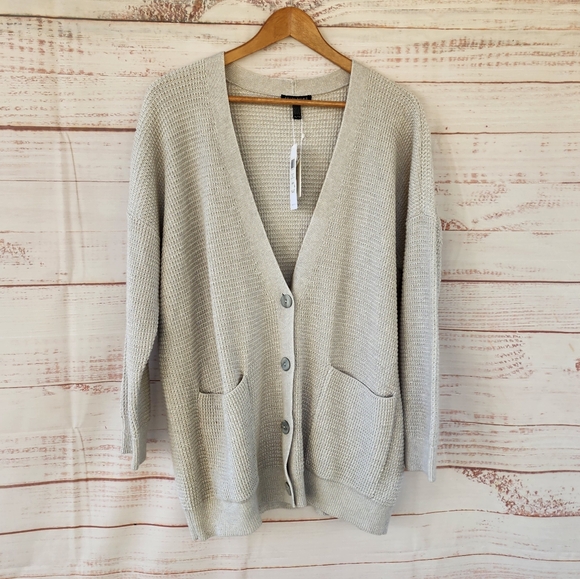 Eileen Fisher Pearls Boyfriend Cardigan - Picture 3 of 16